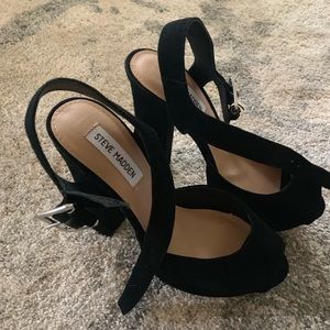 Steve Madden Black Suede Heels